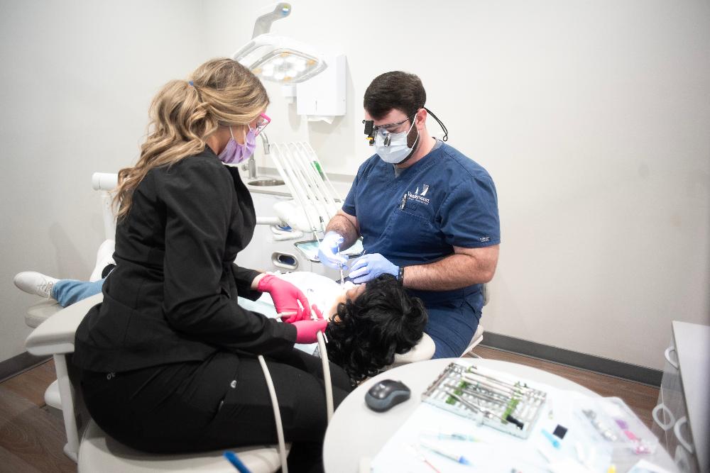patient receiving cosmetic dentistry at Vandervoort Family Dentistry